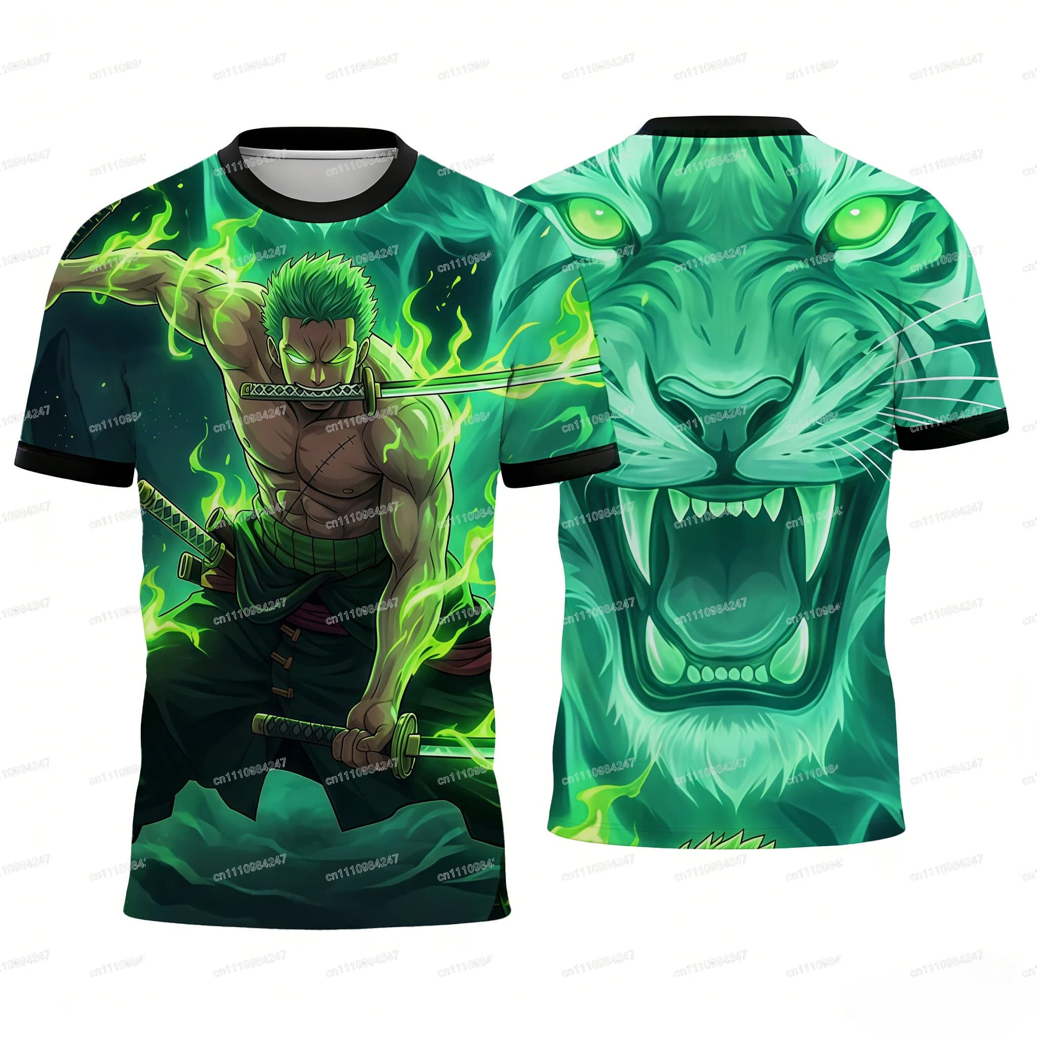 T-shirt Unisex 3D con Stampa Anime Roronoa Zoro Tigre, Stile Harajuku Streetwear, Manica Corta, per Fan Anime - Collezione 2026 Hot Sale