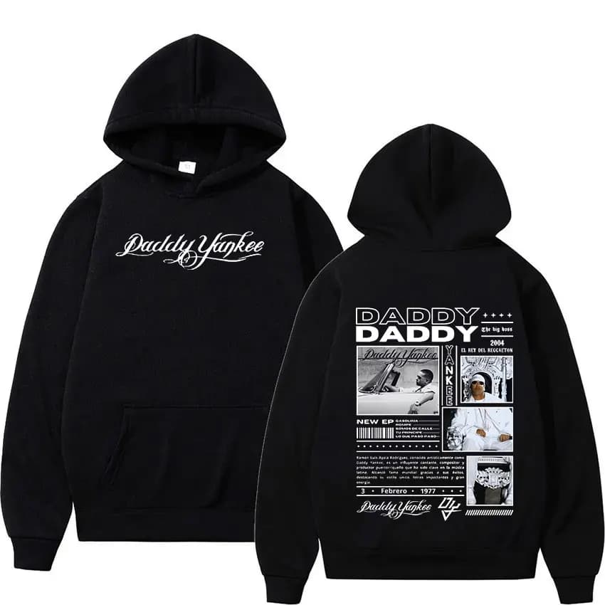 Rapper Daddy Yankee 2024-2025 New Album Hoodie Men's Hip Hop Gothic Pullover Sweatshirt Retro Fashion Oversized Hoody Streetwear