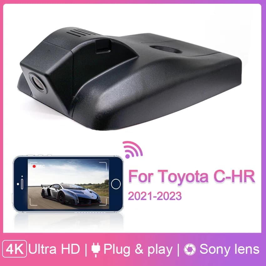 Dash Cam for Toyota C-HR CHR 2023 2022 2021, 4K 2160P Amazing OEM Look Car DVR WIFI connection, Plug and Play DashCam for C-HR