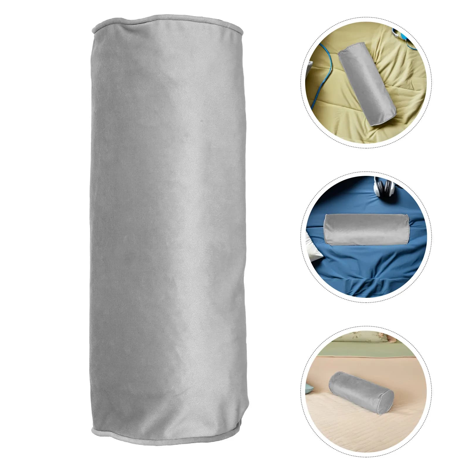 2 Pezzi Fodere Cilindriche per Cuscini da Collo, Morbide, con Cerniera Nascosta, Lavabili, per Casa, Ufficio, Viaggi, Protezione per Cuscini Bolster, Spa e Massaggi