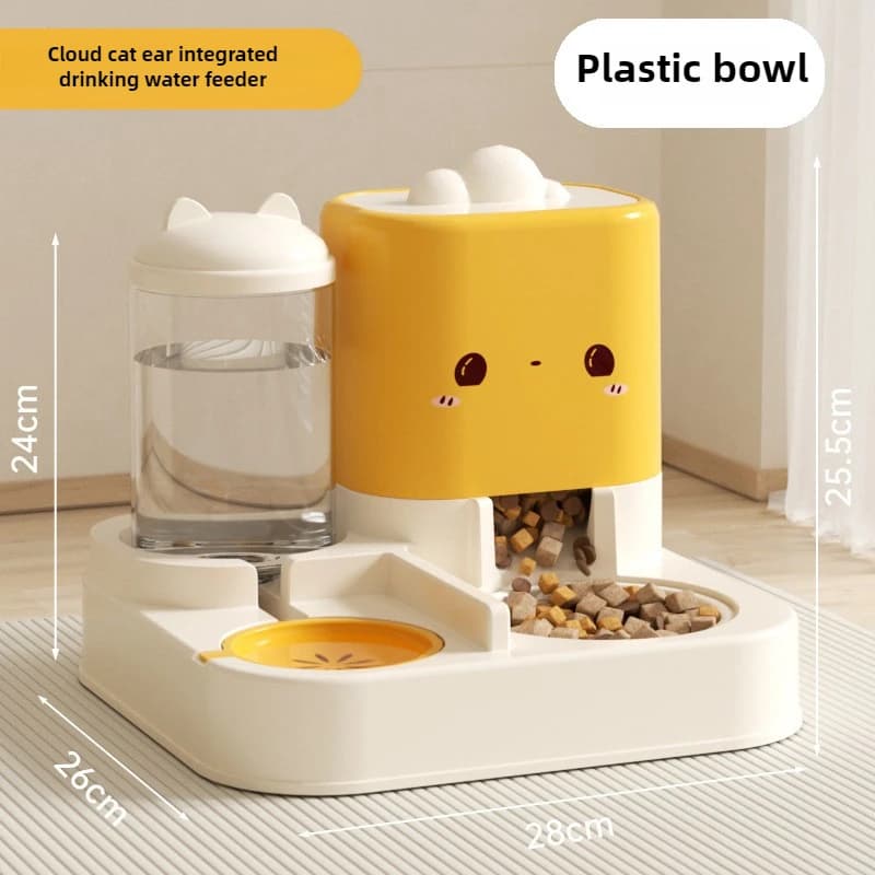 Pet Food and Water Bowl, 2-in-1 Double Feeder with Non-Spill Design, Anti-Tip Dog Cat Dishes for Easy Feeding