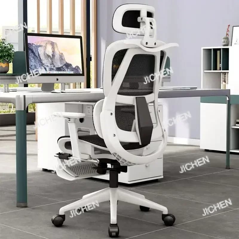 CSJC Sedia ergonomica Vita Computer Comfort Sedentario Schienale domestico E-sport Sedile da ufficio reclinabile Sedia da gioco Sedia da gioco reclinabile