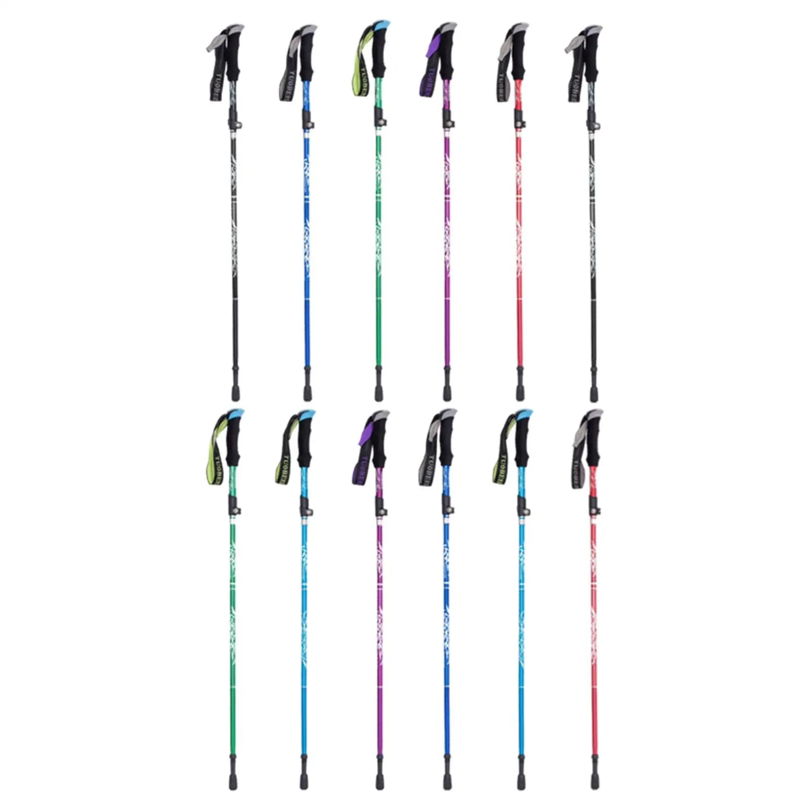 Trekking Poles Folding Aircraft Aluminum Strong Foot Covers Walking Sticks for Walking Mountaining Trekking Backpacking Travel