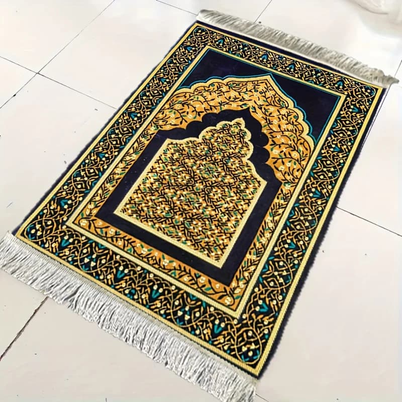 Tappetino da Preghiera Islamico VIKAMA con Stampa Moschea, Impermeabile Lavabile Pieghevole per Uomini e Donne, Tappeto da Viaggio Portatile per Salah