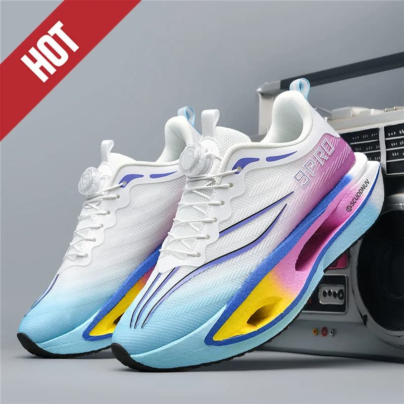 Men's Running Shoes Casual Professional Marathon Sports Breathable Ladies Light Comfortable Athletic Gymnastics Shoes Carbon Plate