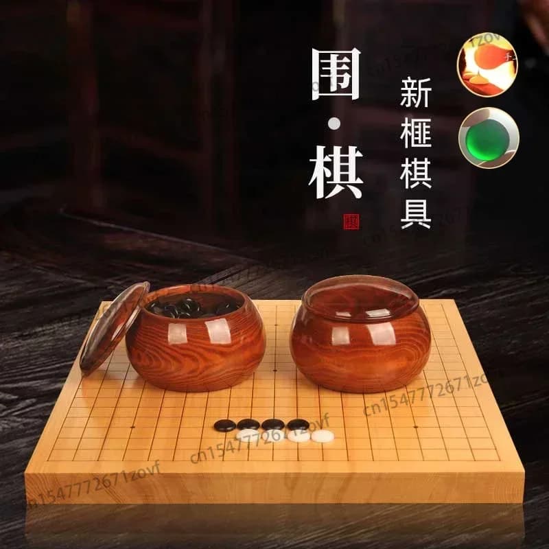 Scacchiera in Legno a Doppio Uso, Scacchiera in Legno di Jujuba con Nuovo Set di Pezzi Go Yunzi