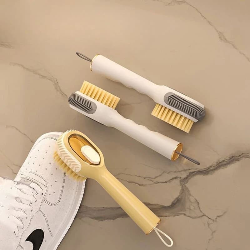 Spazzola Multifunzionale per Scarpe con Erogatore di Liquido – Spazzola per Pulizia Domestica con Setole Morbide per Bucato e Scarpe