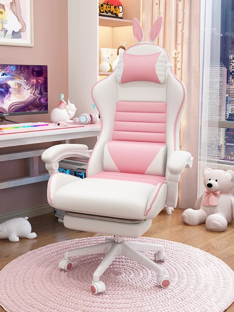 Sedia da gioco per ragazze sedia per computer da camera da letto rosa gioco dal vivo gioco dal vivo comoda poltrona per divano a lunga seduta