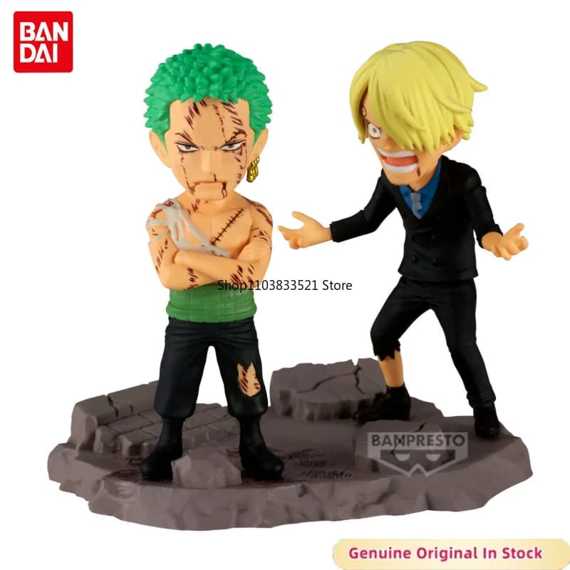 Bandai Original Anime ONE PIECE WCF Series Roronoa Zoro & Sanji Character Action Figure Desktop Ornaments Hobbies Collectible
