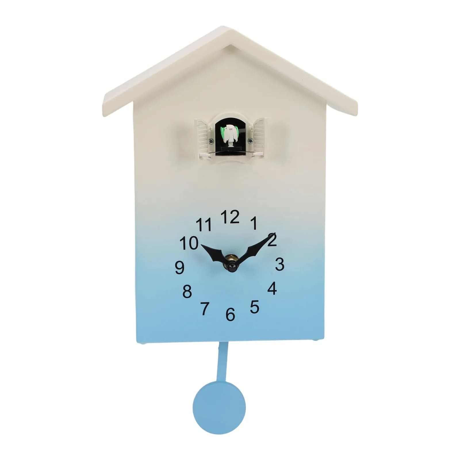 Cuckoo Clock With Cuckoo Bird Voices Pendulum Modern Battery Operated Hourly New