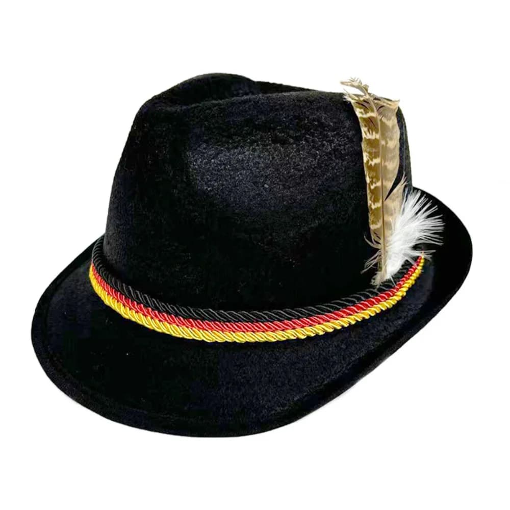 Fashion Dress Up Oktoberfest Hat Fedora Hat Bavarian Feather Decors Hat Jazz Panama Costume Cosplay Cap Men Women
