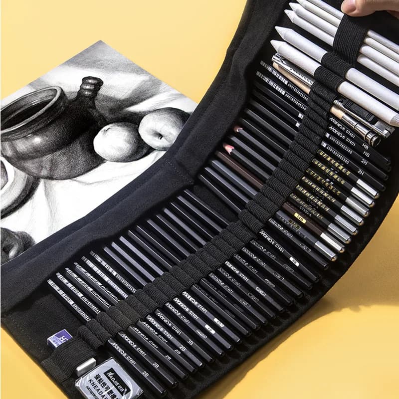 27/37pcs Sketch Painting Set Pencil Eraser Pen Curtain Full Set of Tools Recommended Art Students Studio Professional Supplies