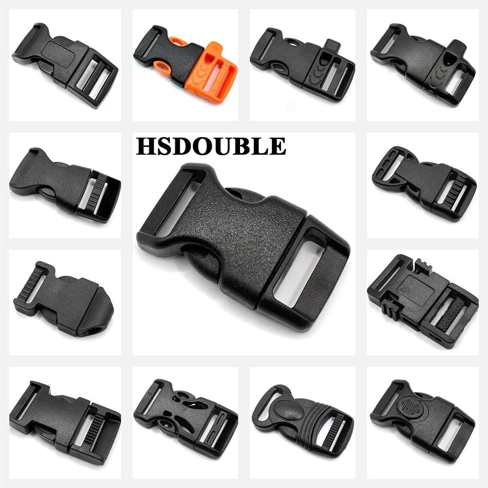 Tessitura 5/8 "(15mm) Chiusura con fibbia laterale in plastica a sgancio rapido Collare per animali domestici fai da te Zaino esterno Accessori per cinghie per bagagli