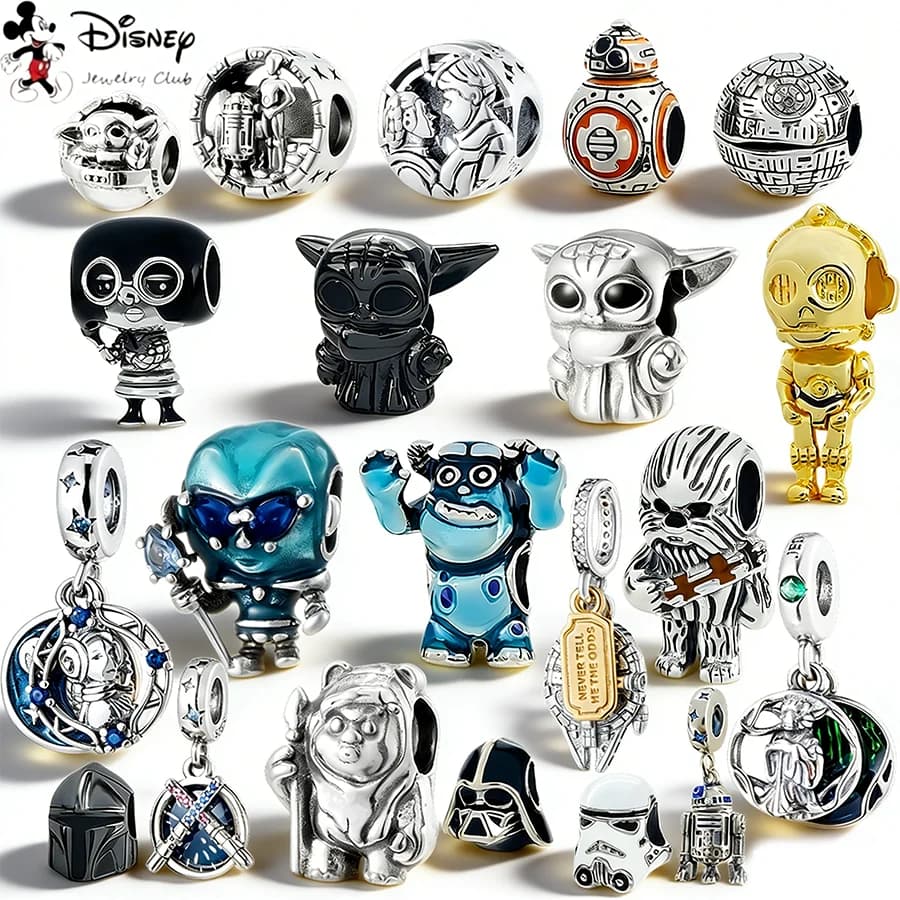 New Charm Beads Disney 2026, Droid Yoda, Compatible with Original European Bracelets in Silver 925, Women's Gifts, Creation of Refine Jewelry