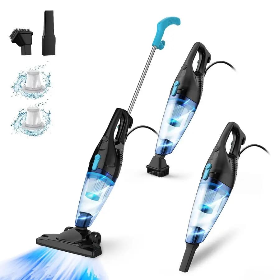 Vacuum Cleaner 4 in 1 for Home, Intake Power 15Kpa, Lightweight, with Wire, Convertible to Scope, with HEPA Filter