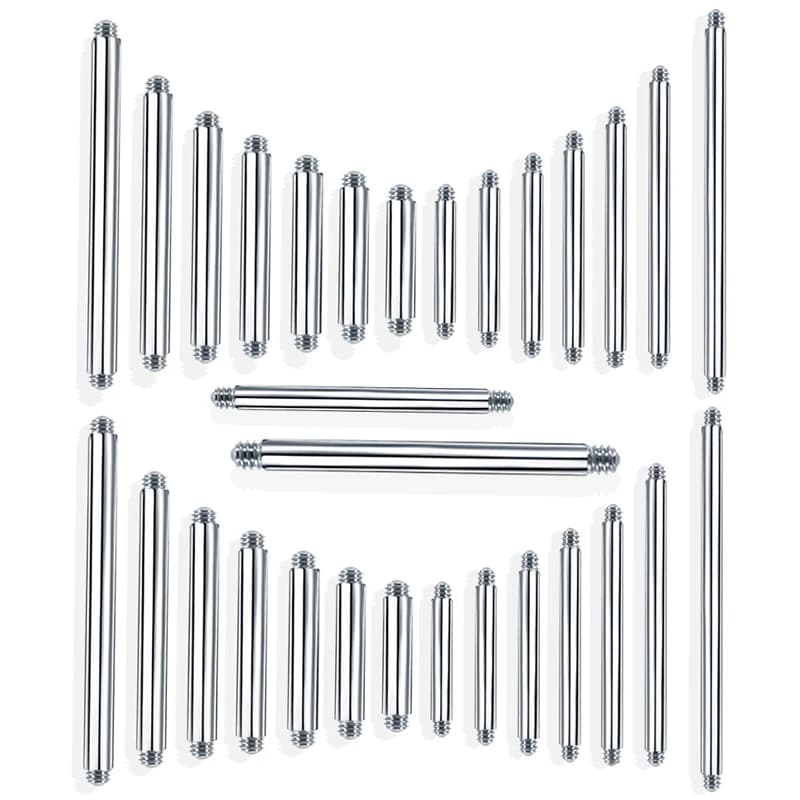 10 PZ 4-42mm Acciaio Chirurgico 316L Dritto Piercing Bilanciere Lingua Anello Accessori di Ricambio Orecchio Helix Piercing Gioielli 14/16G
