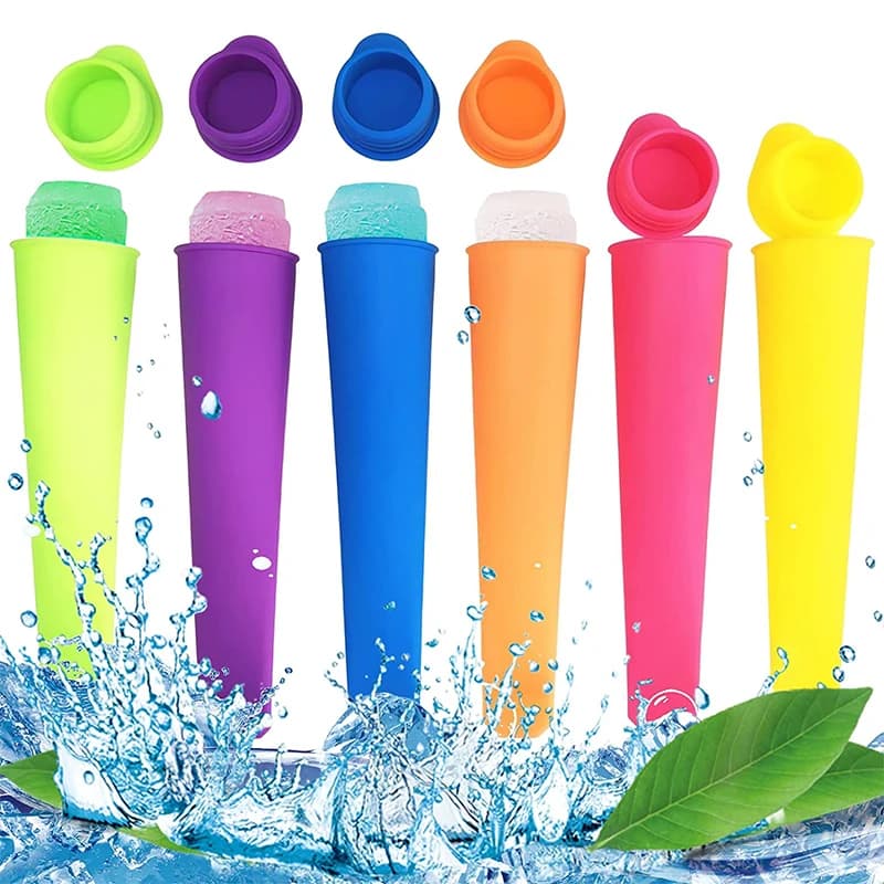 LMETJMA Stampi per gelato Stampo per ghiaccioli in silicone Riutilizzabile per ghiaccioli Pop con coperchio Stampi per ghiaccioli per bambini Bambini JT112