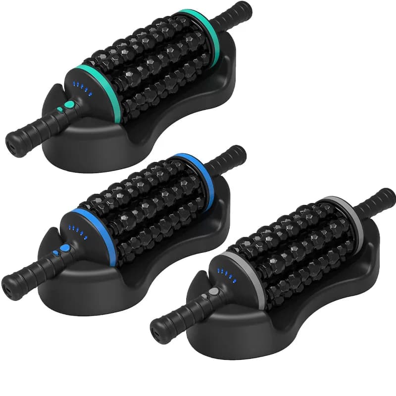 Electric Abdominal Roller Massager Muscle Relaxation Fitness Ab Roller Home Workout Abdominal Foot Rolling Massage Device
