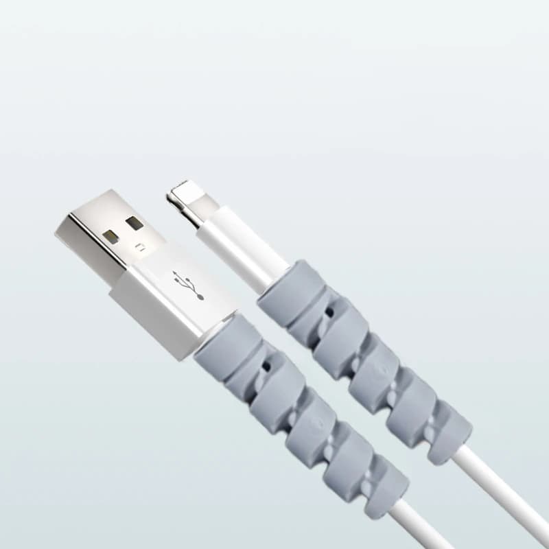 6PCS Cable Protector Silicone Charge Cable Spiral Winder Wire End Cord Savers Cover For IPhone USB Charger Cable Accessories