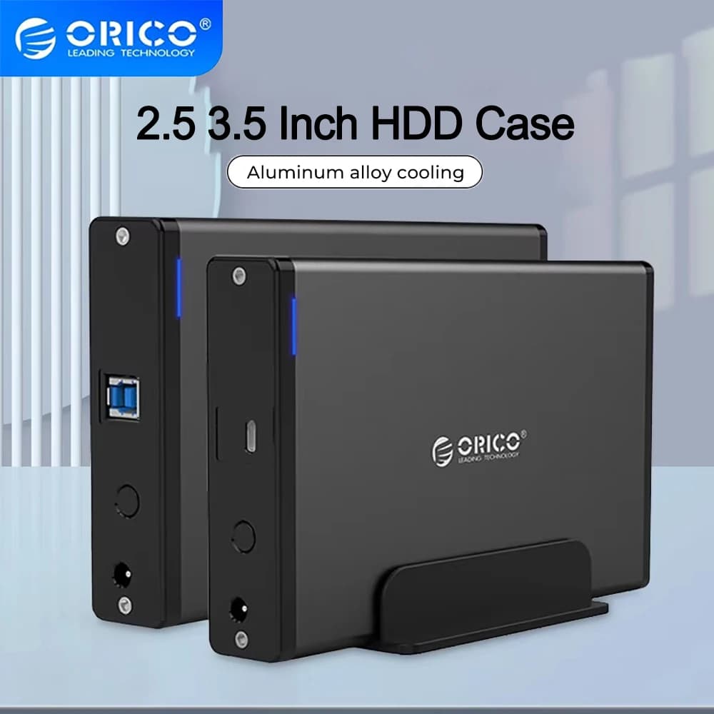 ORICO Case per HDD 2.5'' 3.5'' SATA a USB 3.0 Type-C, Box Esterno per Disco Rigido/SSD 2.5/3.5, Custodia per HDD Esterno