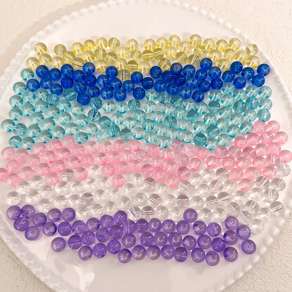 50/100 pz Perline Rotonde di Vetro Trasparente Perline Sparse Per Il Braccialetto FAI DA TE Creazione di Gioielli Accessori Materiale Semplice E Versatile