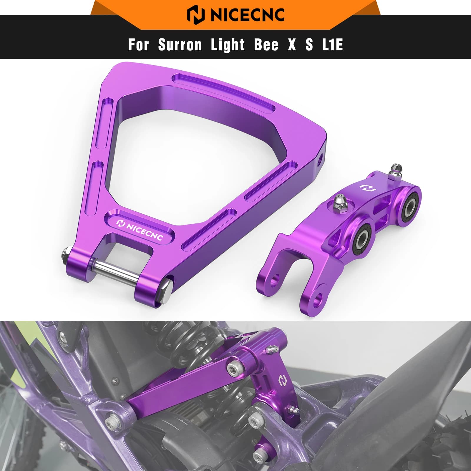 For Surron Light Bee XS L1E Electric Cross Bike Shock-off triangular bracket and rear suspension connection for Segway X160 X260