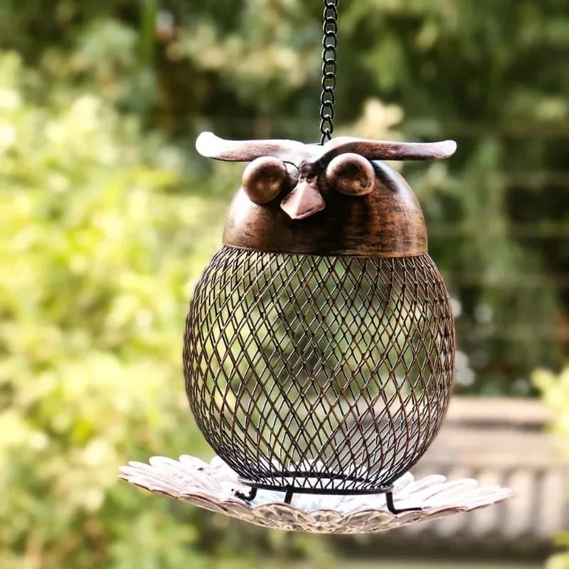 Iron Owl Hummingbird Bird Feeder for Outdoor Garden Hanging Decoration Food Bowl Container Pet Feeding Tools Bird Accessories