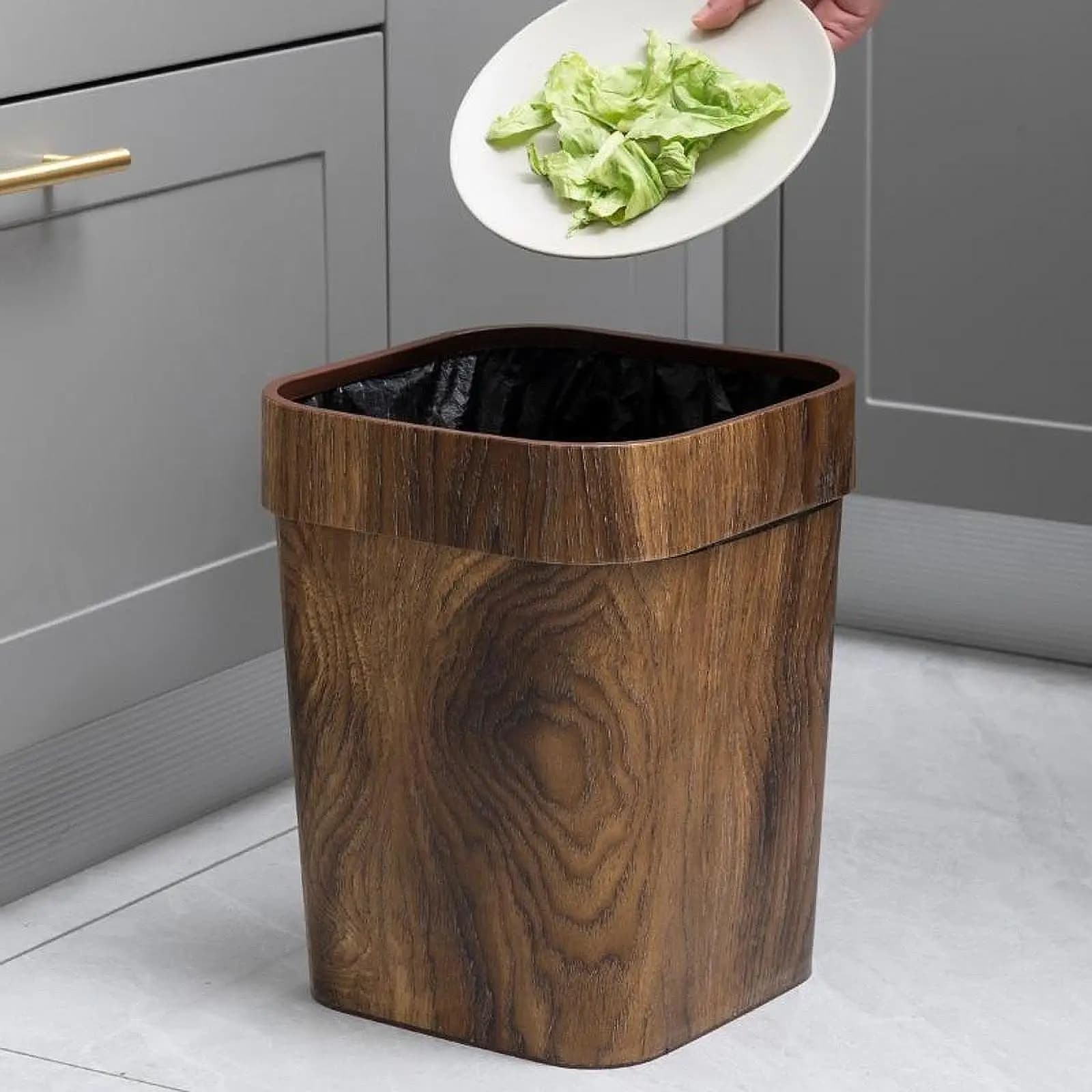 Cestino per Rifiuti Elegante e Impermeabile, Contenitore Decorativo per Spazzatura, Bidone per Casa, Dormitorio, Cucina, Bagno, Ufficio