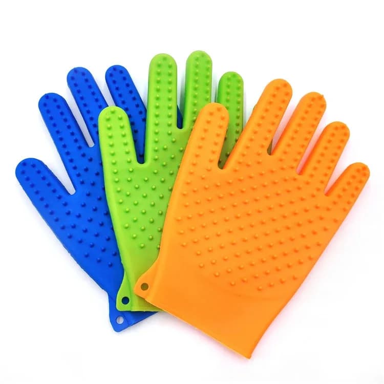 Silicone Pet Grooming Glove Double Sides Cat Dog Hair Remover Brush Comb Deshedding Bathing Washing Cleaning Cats Dogs Supplies