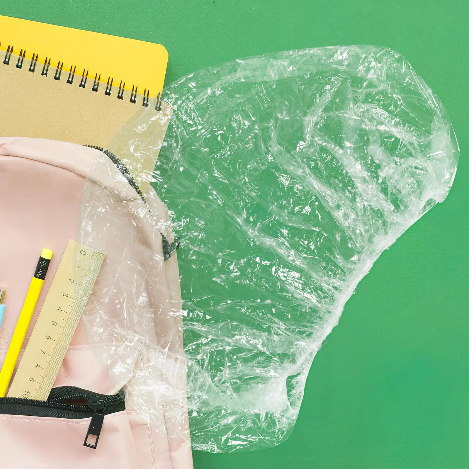 Copertura antipioggia impermeabile per zaino, 10 pezzi, custodia in plastica trasparente, copertura protettiva leggera monouso per la scuola e l'uso all'aperto
