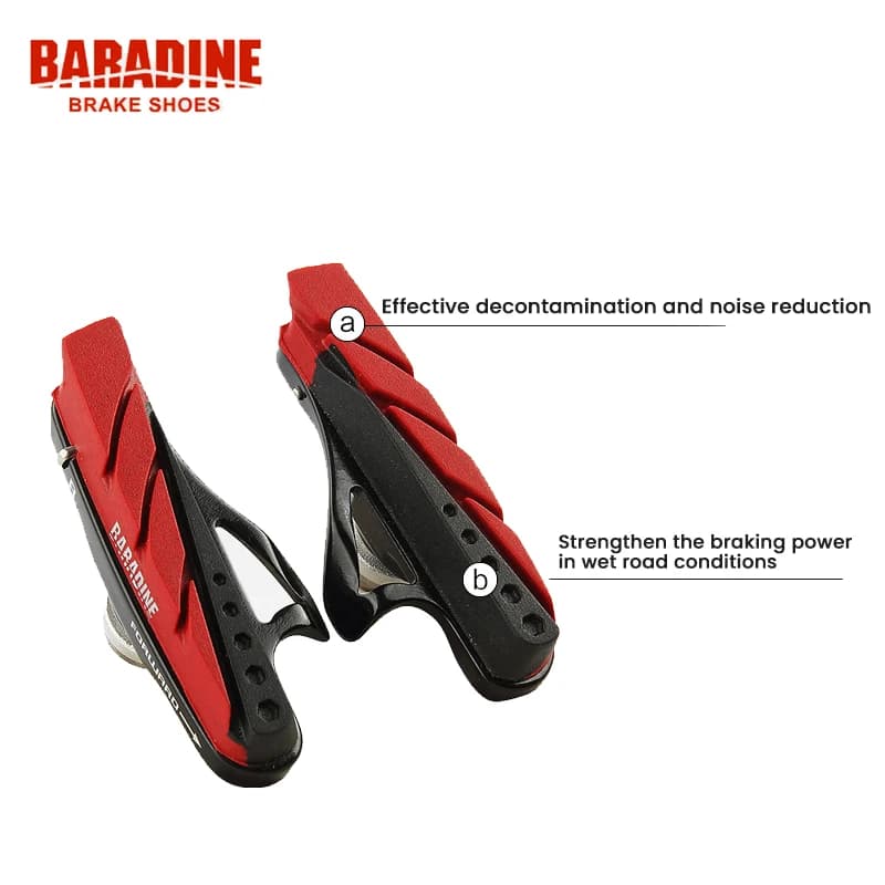 BARADINE 1 paia pastiglie freno bicicletta per freno C/V silenzioso durevole Skid colla supporto freno pattini blocchi pastiglie in gomma parti di biciclette