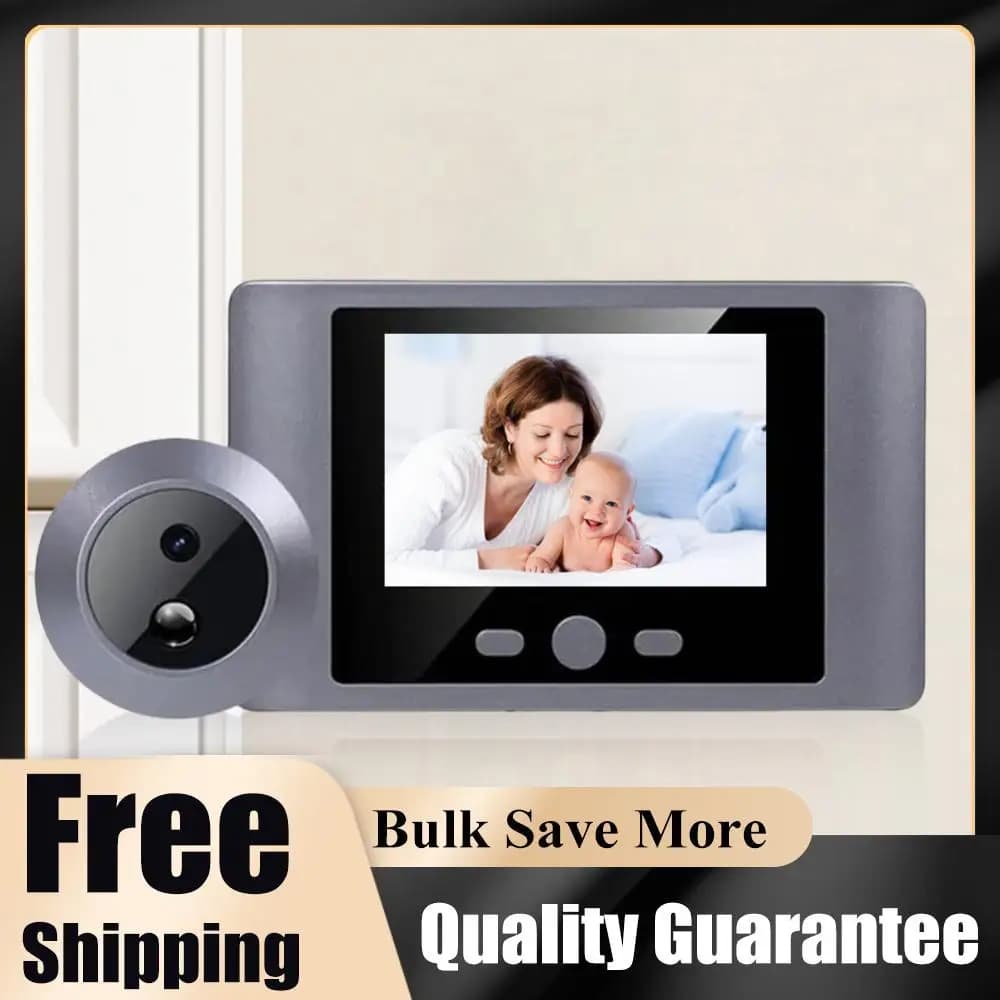 Mini Telecamera Spioncino Intelligente Wireless con Visione Notturna IR, Videocitofono Smart con Batteria da 2000mAh per Porta d'Ingresso