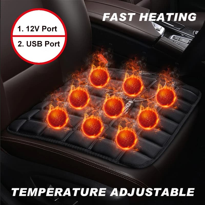 Warm Winter Seat Cover for Car Quick Heating Seat cushion Keep warm automatic chair heater USB12V/24V Rear Seat Cover universal model