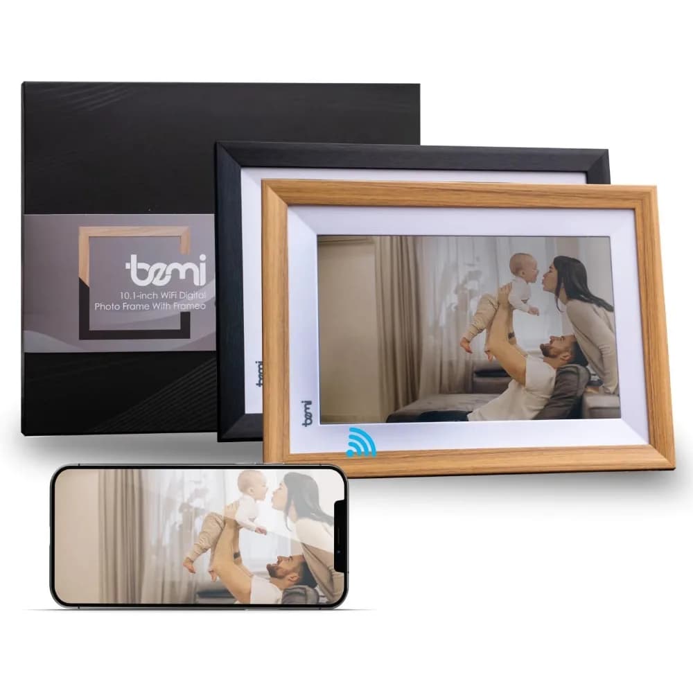 Cornice Digitale WiFi da 10 Pollici con 16GB, Schermo Touch IPS, Rotazione Automatica, Sensore di Movimento, Condivisione Foto e Video, Regalo per Nonni