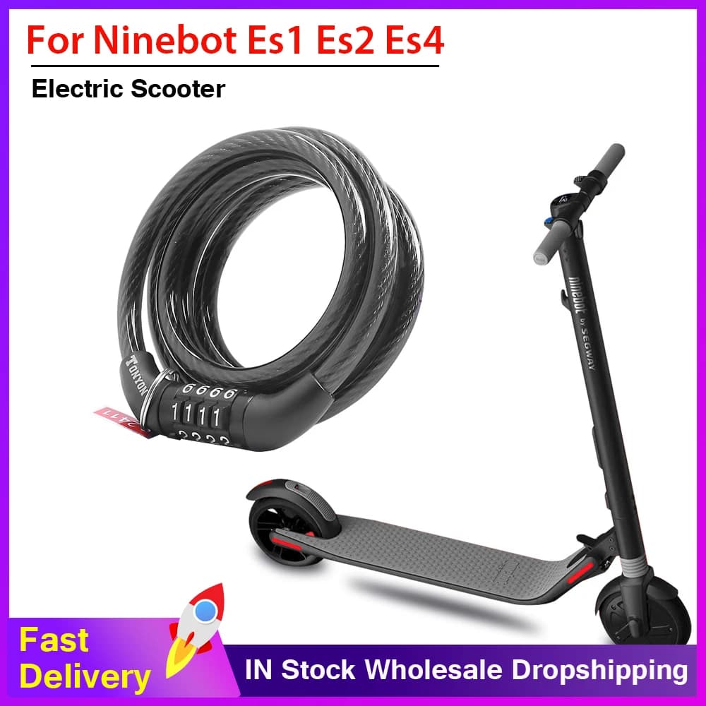 Lucchetto antifurto per Scooter elettrico per Ninebot ES1 ES2 ES3 ES4 lucchetto per moto 4 Password lucchetto a combinazione di sicurezza a catena