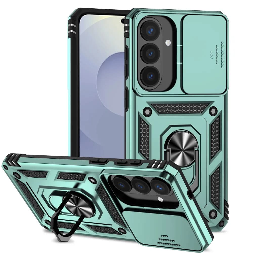 Custodia antiurto con protezione scorrevole per fotocamera per Samsung Galaxy S26 Ultra S26 Plus S26Ultra S26+ S 26 Ultra, cover posteriore con anello di supporto e paraurti