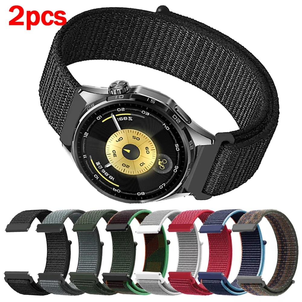 2 pezzi 20mm 22mm cinturino in nylon per Huawei Watch 5 46mm 4pro Buds GT6 PRO GT6 GT5 Runner braccialetto sportivo cinturino traspirante intrecciato
