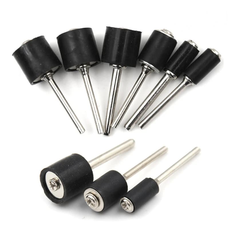 Kit di mandrini in gomma da 2,35/3,17 mm per levigatura e lucidatura unghie con carta vetrata per Dremel