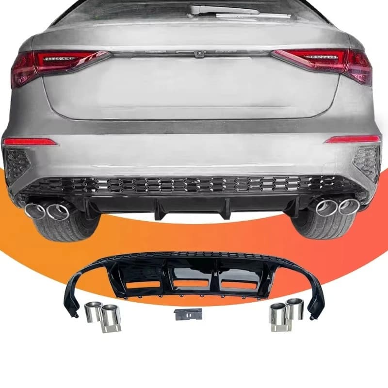 S3 Look Rear Bumper Diffuser For Audi A3 8Y 2021-2024 Only Fit S-line Body Kit Sedan & Sportback