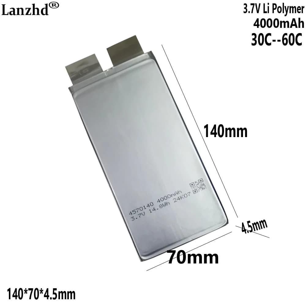 Batteria ai polimeri 30C da 3,7 V Per confezione fai da te ​ Modelli giocattolo scooter Jump Starter da 14,8 V Drone Automobile Accensione aereo 4570140 4000 mAh