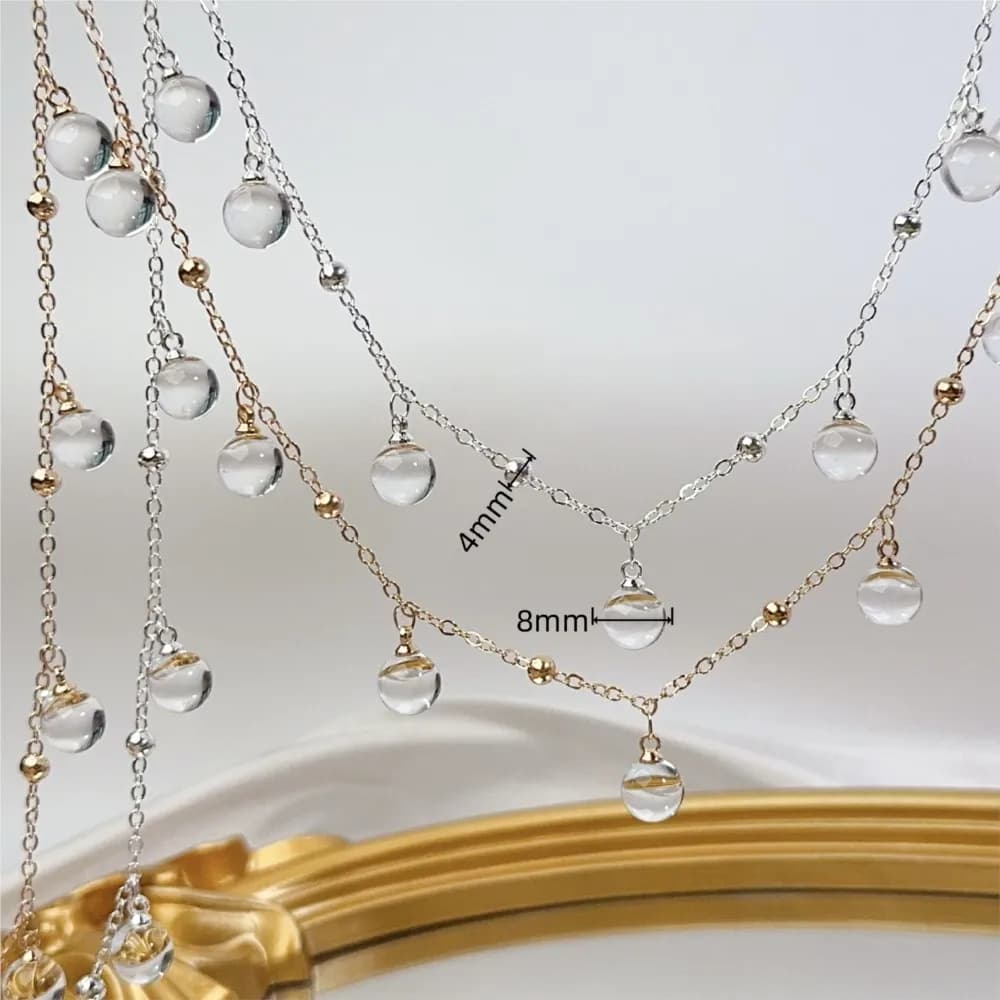 1Meter Transparent Round Glass Beads Chains Crystal Chain DIY Women Necklace Bracelet Fashion Jewelry Making Accessorie Supplies