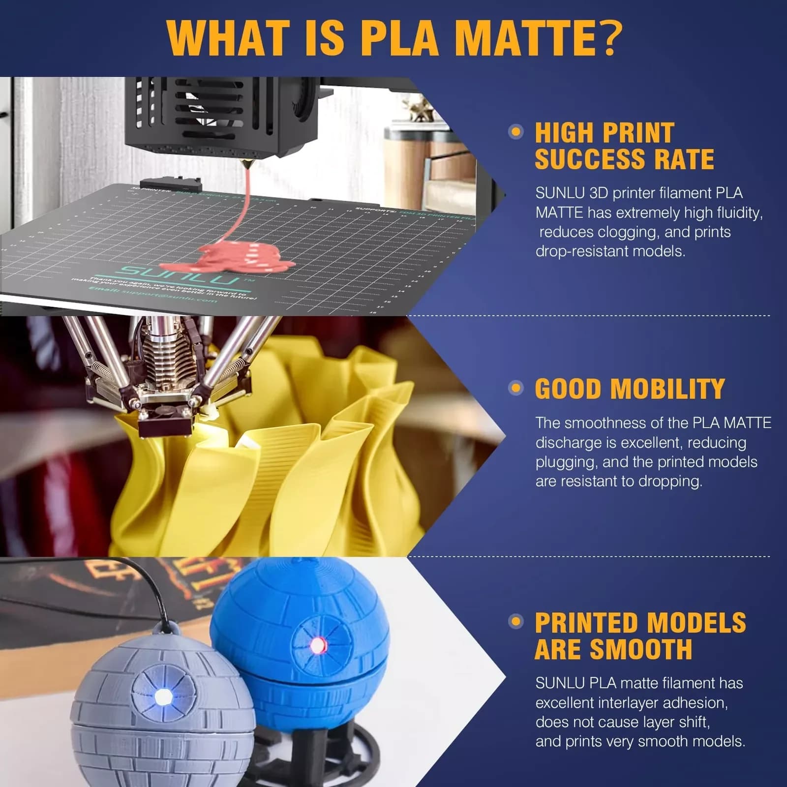 Filamento per Stampante 3D JAYO 1100G PLA Opaco/Bicolore Opaco 1.75mm, Avvolgimento Preciso e Finitura Opaca per Stampa con 99% FDM 3D Printer