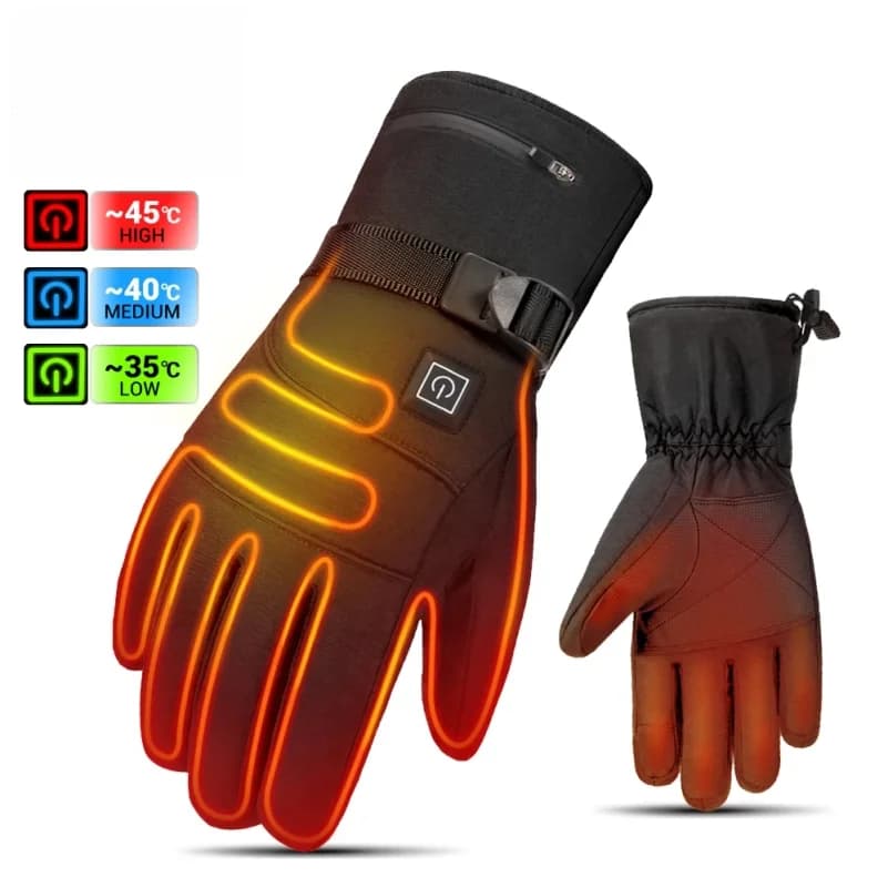 Heated Motorcycle Gloves Winter Warm Motorcycle Gloves Guantes Moto Heated Gloves Waterproof Rechargeable Heating Thermal Gloves