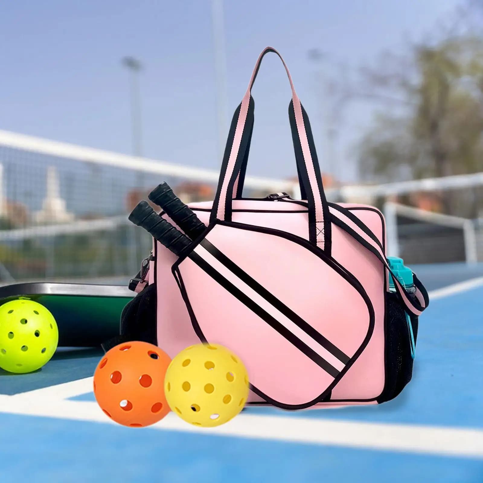 Tennis Racket Bag Pickleball Waterproof Shoulder Tote for Paddles Balls Accessories Sports Crossbody for Men Women Gym