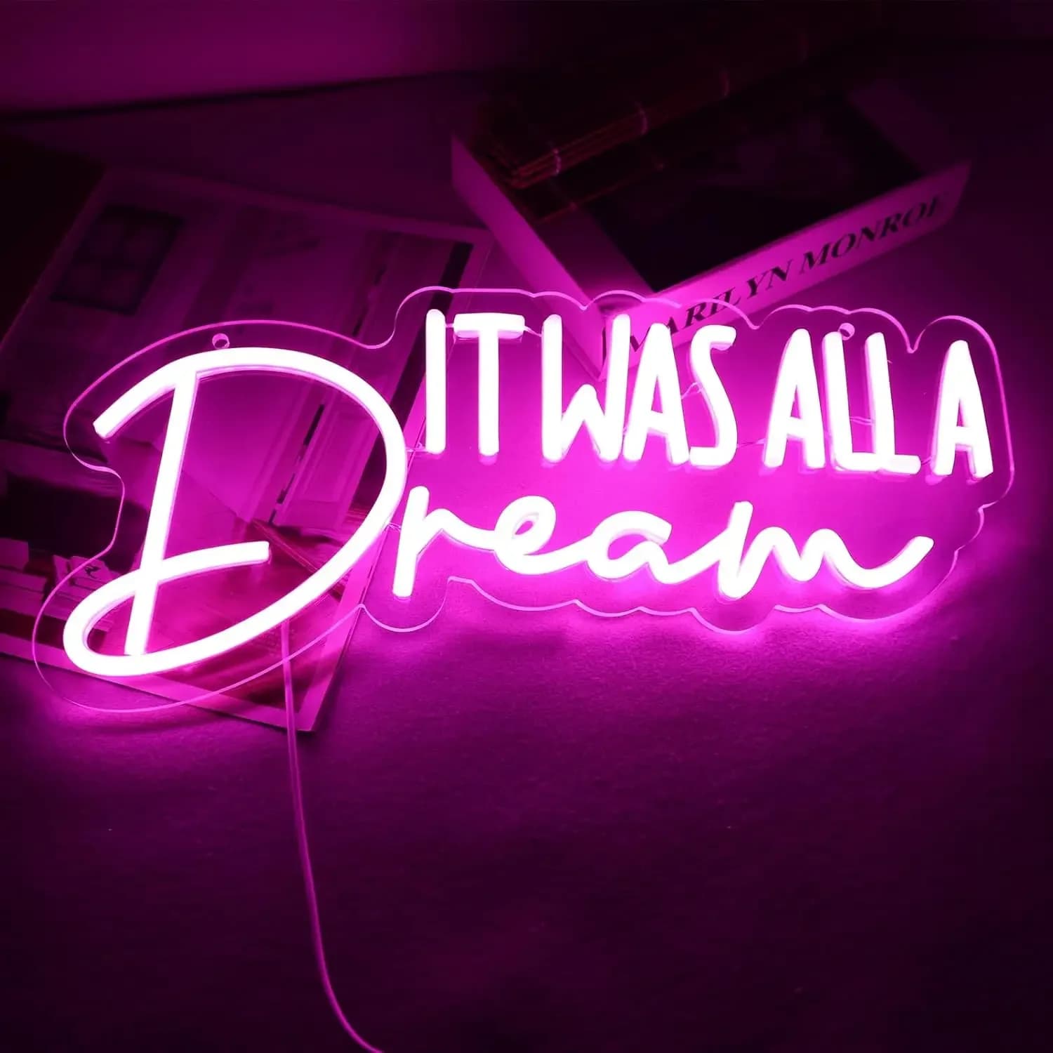 Era tutto un sogno insegna al Neon LED insegna luminosa al Neon per camera da letto uomo Cave Bar decorazioni per la casa compleanno regalo di natale luce notturna