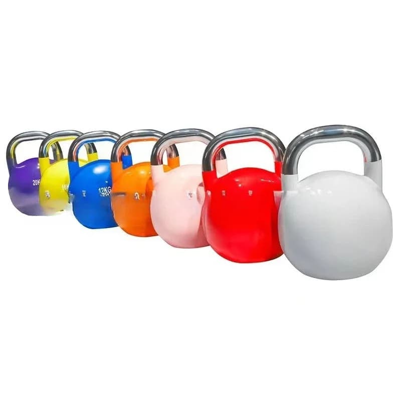 Kettlebell competitivo in acciaio per allenamento domestico di squat e esercizi per i glutei, adatto anche per l'uso con manubri, per uomo e donna, uso commerciale e competitivo.