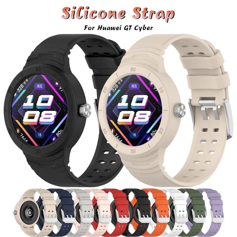 Cinturino in silicone per Huawei Watch GT Cyber Smart Watch Bracciale di ricambio per cinturino da polso regolabile