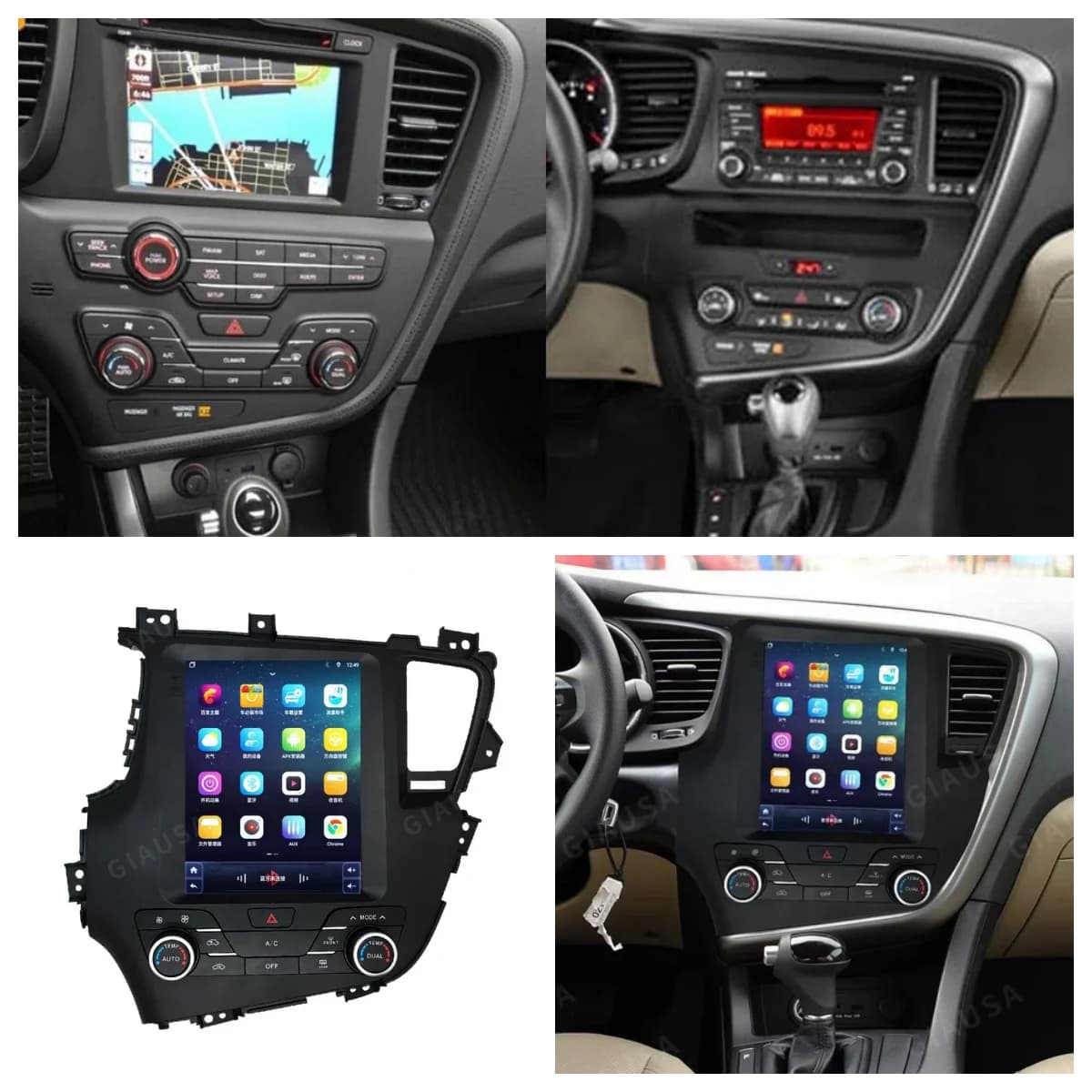 YLL Android Auto Vertical Screen Android 13.0 For Kia K5 Optima 2011-2015 Car Stereo Multimedia Radio GPS Navigation Head Unit