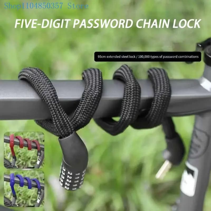 Lock a catena per bici da strada 5ASD Blocco in bicicletta antitheft Blocco combinata in bicicletta a 5 cifre