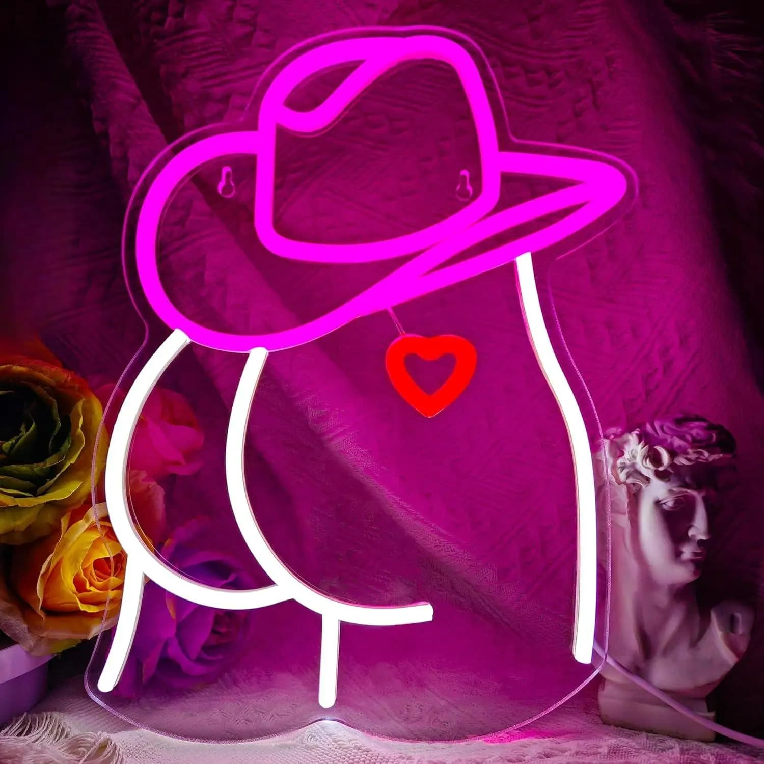 Insegna al Neon LED Dimmerabile a Tema Cowgirl per Camera da Letto Ragazza, Sala Giochi, Man Cave, Bar, Feste, Matrimoni, Decorazioni Murali Natalizie, Regali, Lampada da Parete